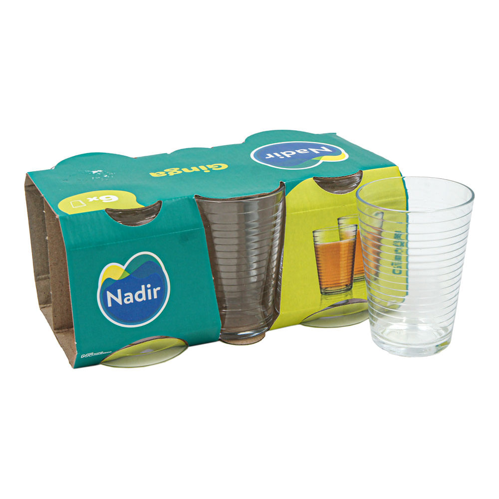 Jogo 6 copos vidro ginga 265ml Nadir Casa Freitas - Casa Freitas