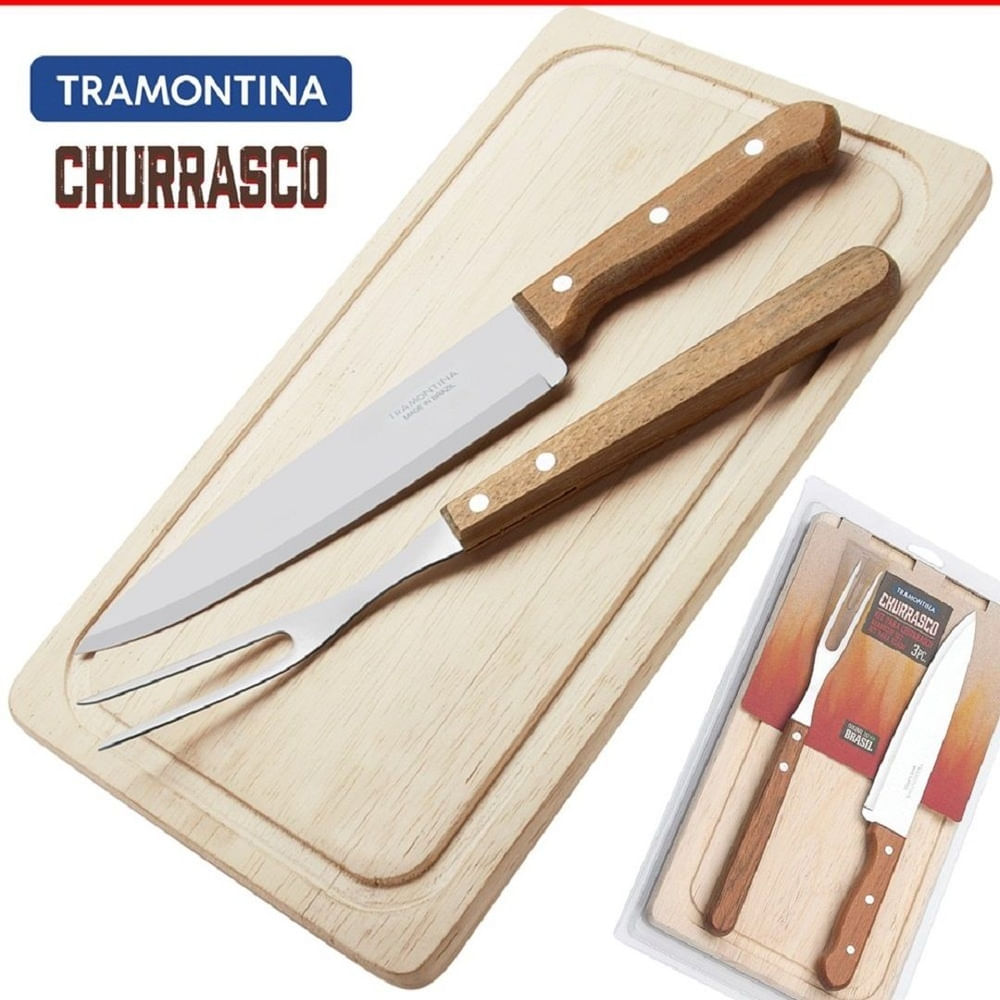 Jogo Trinchante 2 Pc Churrasco Tramontina - Kit Churrasco