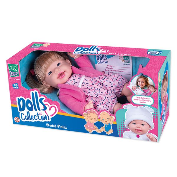 Boneca dolls collection bebê feliz Super Toys