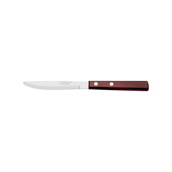 Faca de mesa com lâmina em aço inox e cabo em madeira polywood vermelho 4
