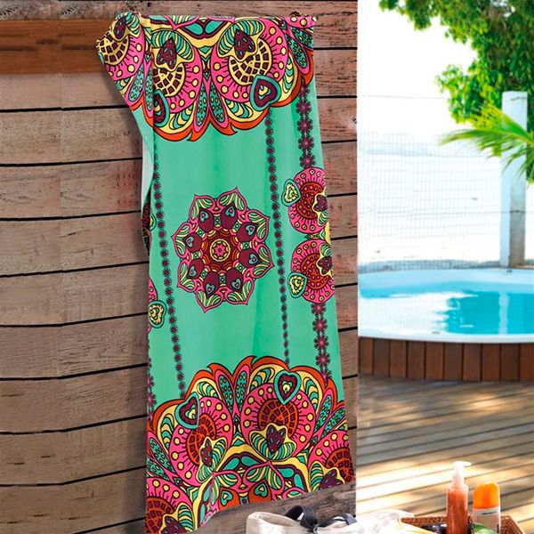 Toalha de praia velour 76cm x 1,52m mandala Dohler