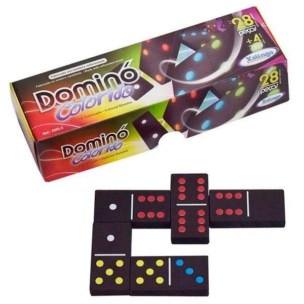 Domino de madeira pingos color Xalingo Domino de madeira pingos color Xaling