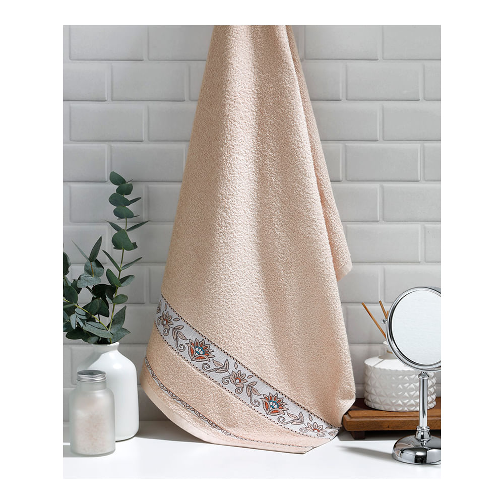 Toalha de banho Jacquard Confort rosé 70x140cm Dohler Casa Freitas - Casa  Freitas