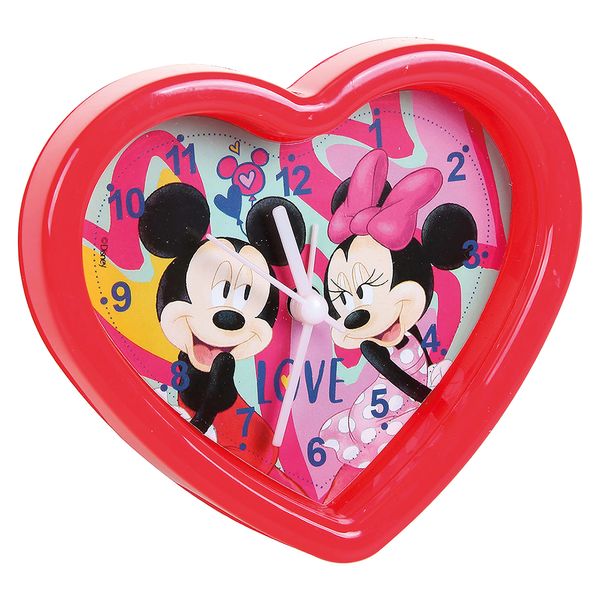 Relógio despertador de mesa coração Minnie Mabel