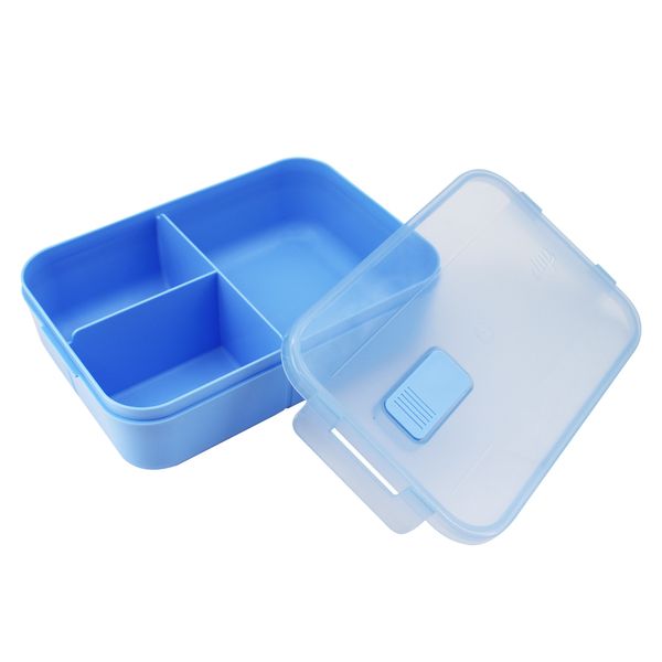 Marmita Madri 3 divisórias plástico azul 1,2 litros Dup