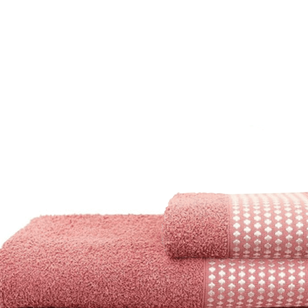 Jogo de toalhas 2 peças banho/rosto Luna cinta rosa Atlântica