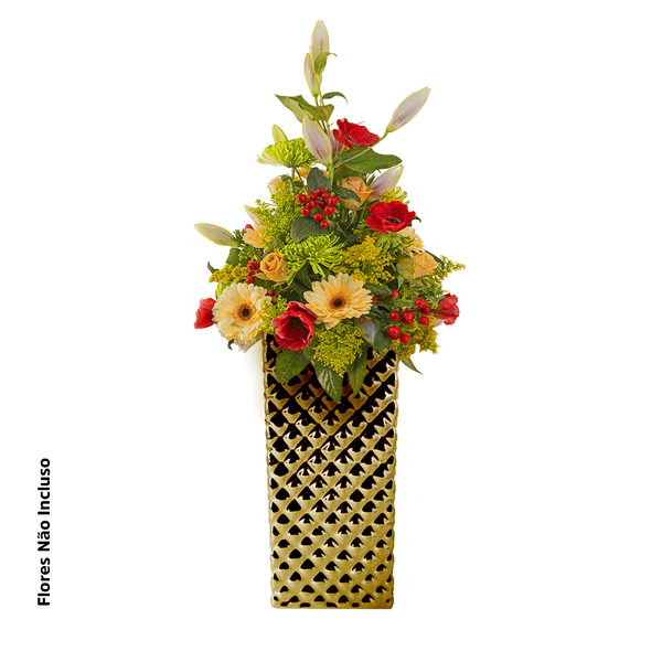 Vaso decorativo em cerÃ¢mica 19,5cm bt00139 DCasa Vaso decorativo em cerâmica 19,5cm bt00139 (FLORES NÃO INCLUSAS) DCasa