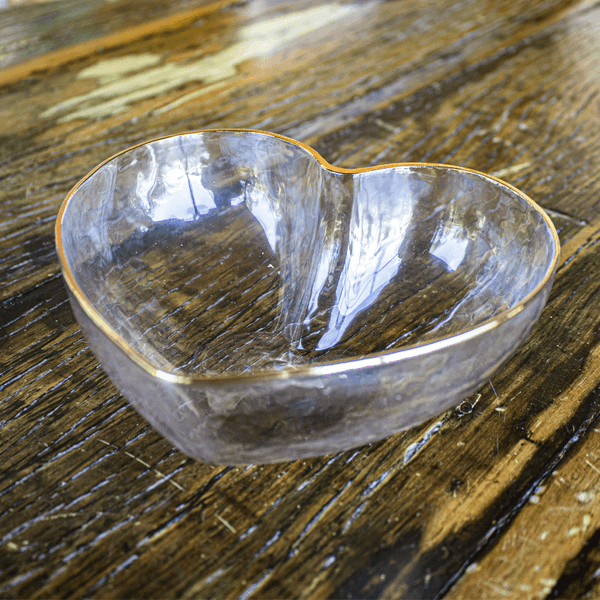 Bowl coração em vidro 450ml 14,8x12,2x5,2cm gold bt00822 DCasa