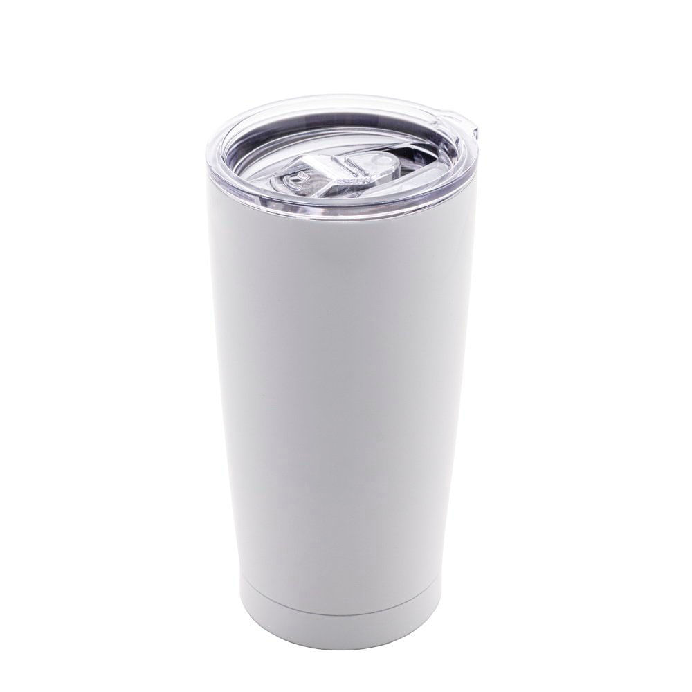 Copo térmico inox parede dupla com tampa branco 600ml 28901