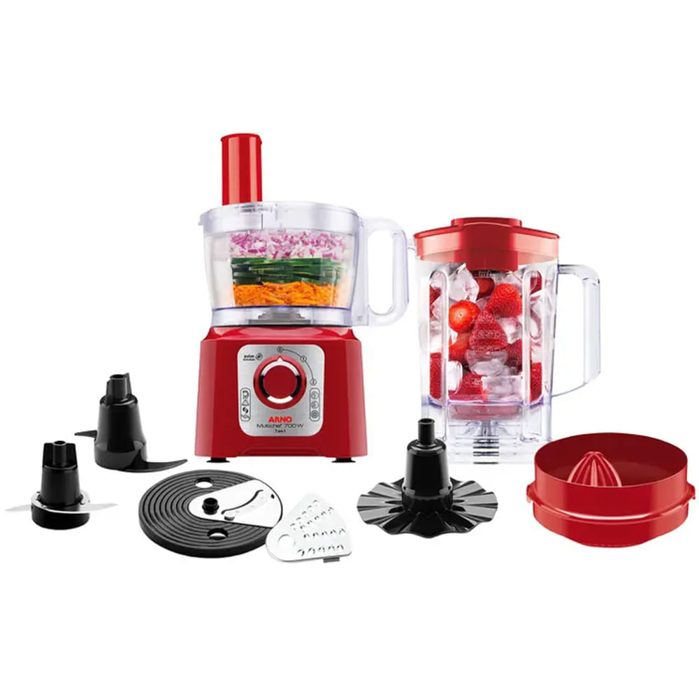 Multiprocessador chef 220V vermelho do1655b2 Arno Casa Freitas