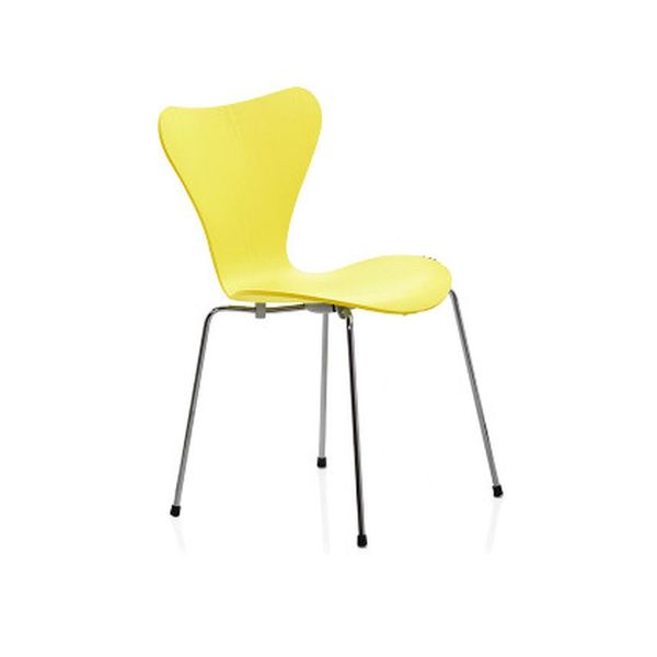 Cadeira Jacob em polipropileno amarelo e pernas em metal 49x45,5x79cm 90050 DCasa