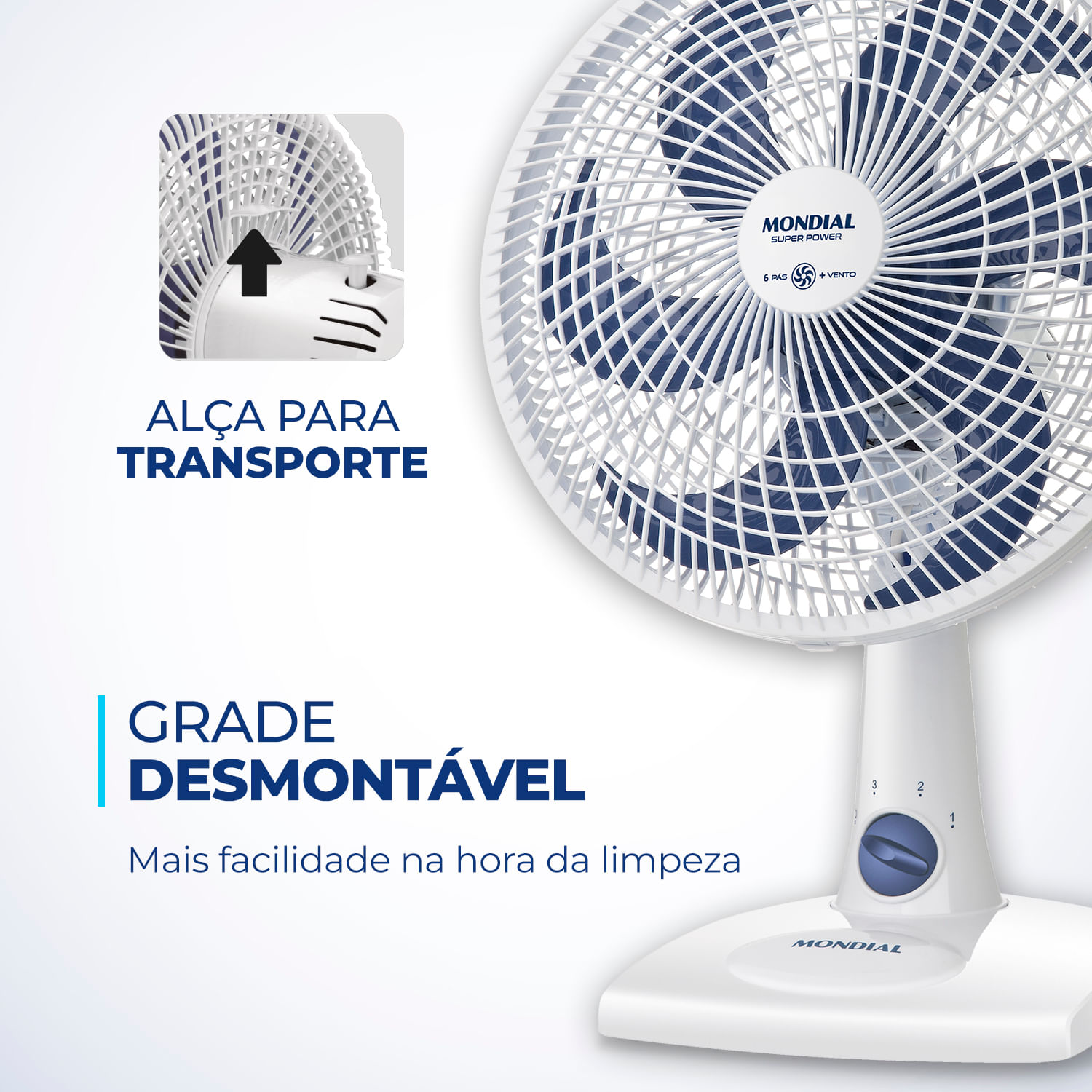 Ventilador De Mesa Super Power 30cm 220V Vsp-30-w Mondial Casa Freitas ...