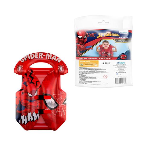 Colete inflável Spider-Man 43x35cm 30kg dyin-041 Etilux
