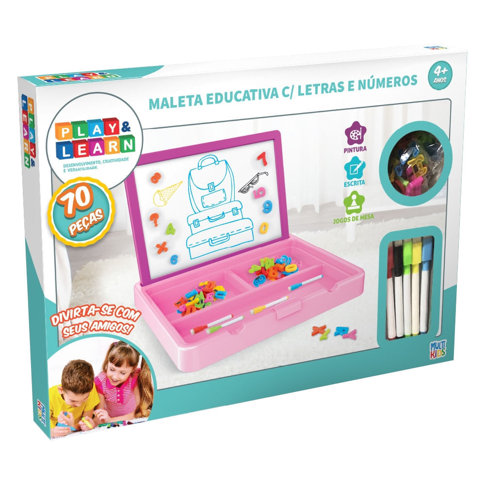 Maleta Educativa Com Letras e Números Play e Learn Multikids - BR1793 -  Casa Freitas