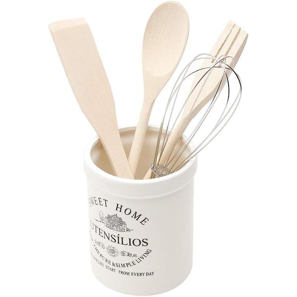 Conjunto 5 peças de utensilios cozinha cerâmica/madeira 3687 Rojemac