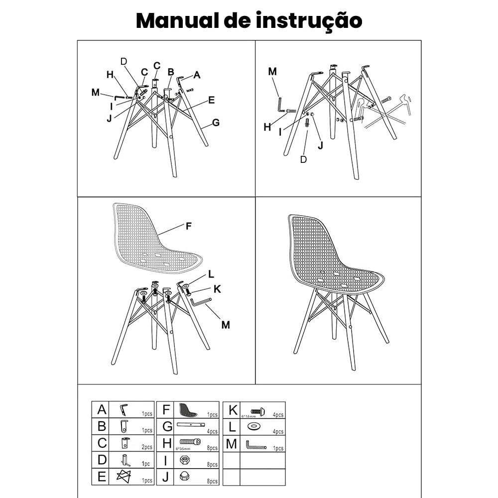 Jogo de mesa com 4 cadeiras de plástico - jp confecções e utilidade