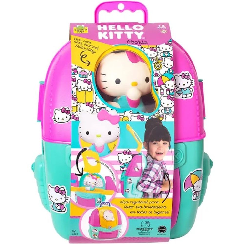 Hello Kitty mochila 1200 Samba Toys Casa Freitas - Casa Freitas