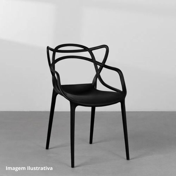 Cadeira allegra plástico preto 90068 DCasa