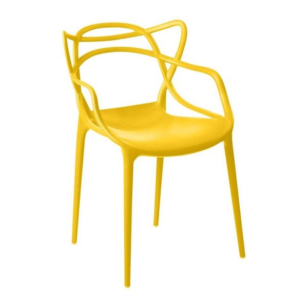 Cadeira allegra plástico amarelo 90069 DCasa