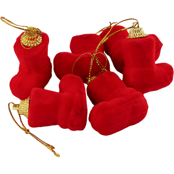 Enfeite natalino meias 6 peças 5cm plástico bt01707 DCasa