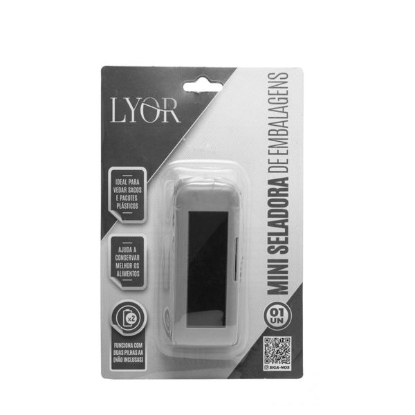 Mini seladora de embalagens plástico cinza 9,5x3,5cm 2874 Lyor