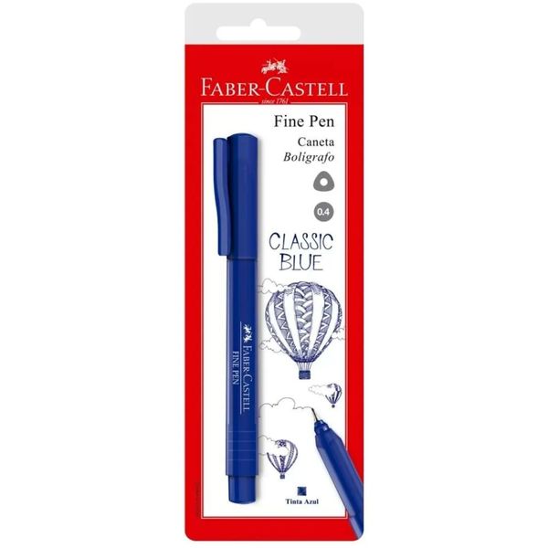 Caneta fine pen classic blue 0.4 Faber Castell