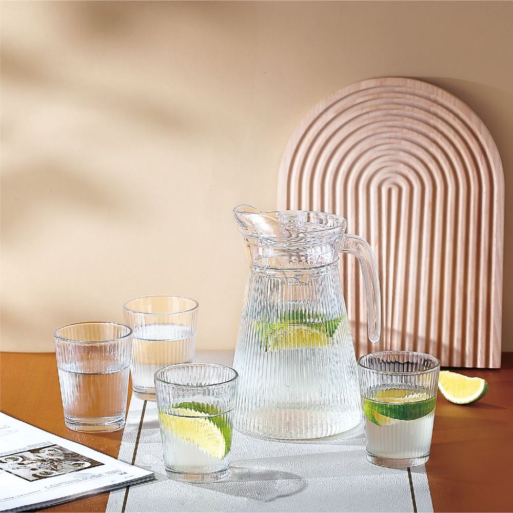 Jogo Jarra 1,6L e Copos 260ml Vidro 5 Peças DCasa Casa Freitas