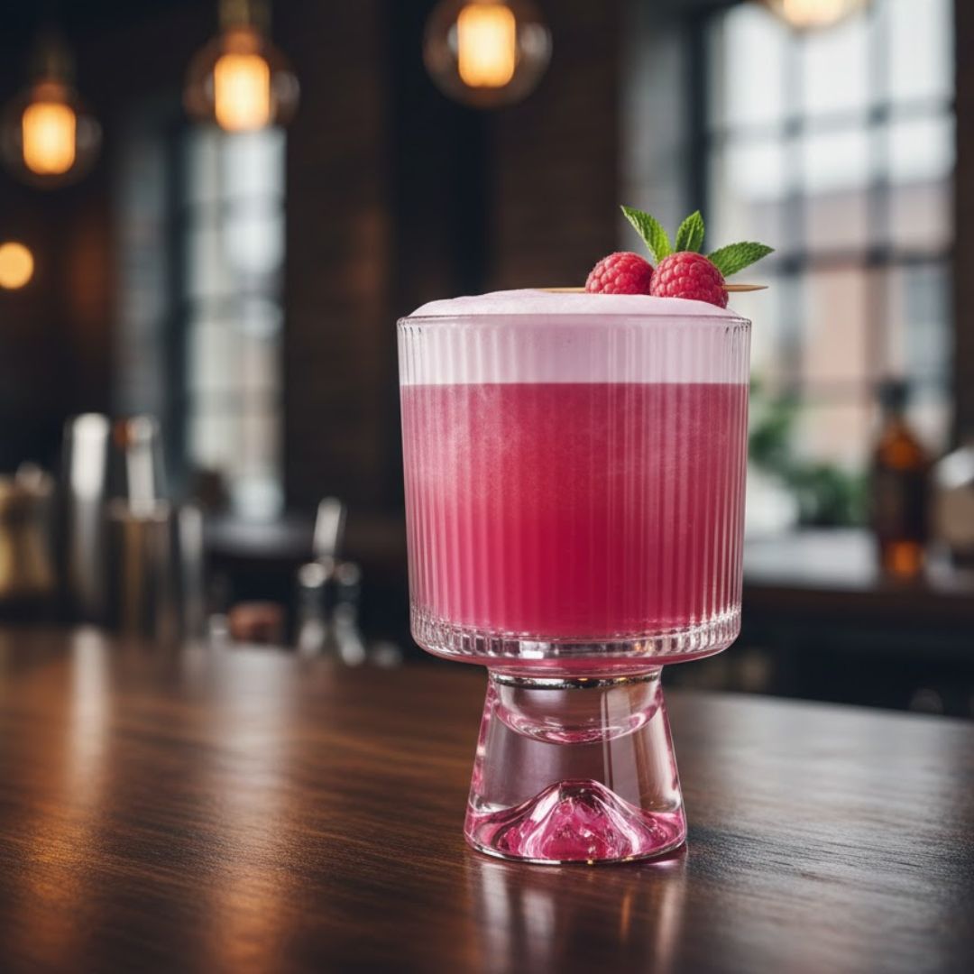 Copo de Vidro Clear Lines 340ml Base Rosa DCasa